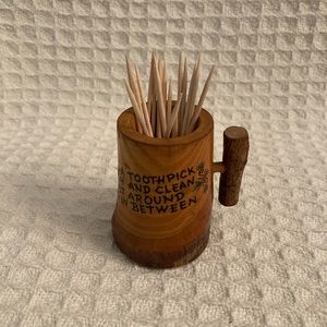 Vintage Wooden Toothpick Holder